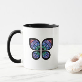 Taza Mariposa de Vidrio Emplomado