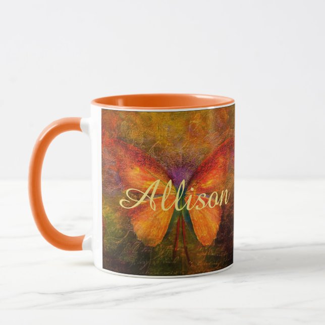 Taza Mariposa elegante personalizada   (Izquierda)