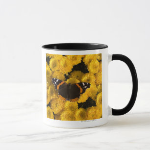 Taza Mariposa en asteres amarillos