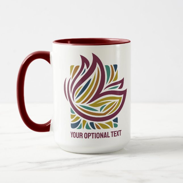 Taza Mariposa estilizada Texto opcional (Izquierda)