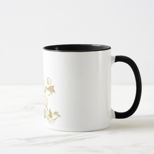 Taza Mariposa floral de oro (Derecha)