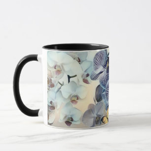 Taza Mariposa floral de orquídea morada amarilla