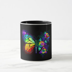 Taza Mariposa florida arcoiris