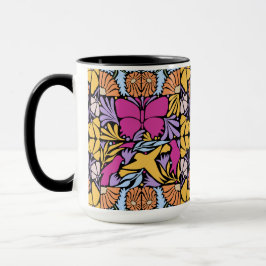 Taza Mariposa Magenta En Botánico