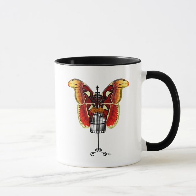 Taza Mariposa Mannequina Roja Y Amarilla (Derecha)