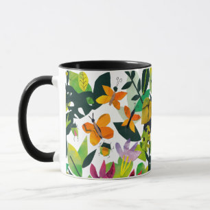 Taza Mariposa Monarca Arte Original Hecho a Mano Natura