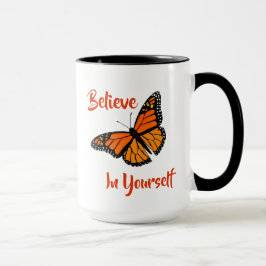 Taza Mariposa monarca "Créate en ti mismo" Naranja