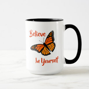 Taza Mariposa monarca "Créate en ti mismo" Naranja