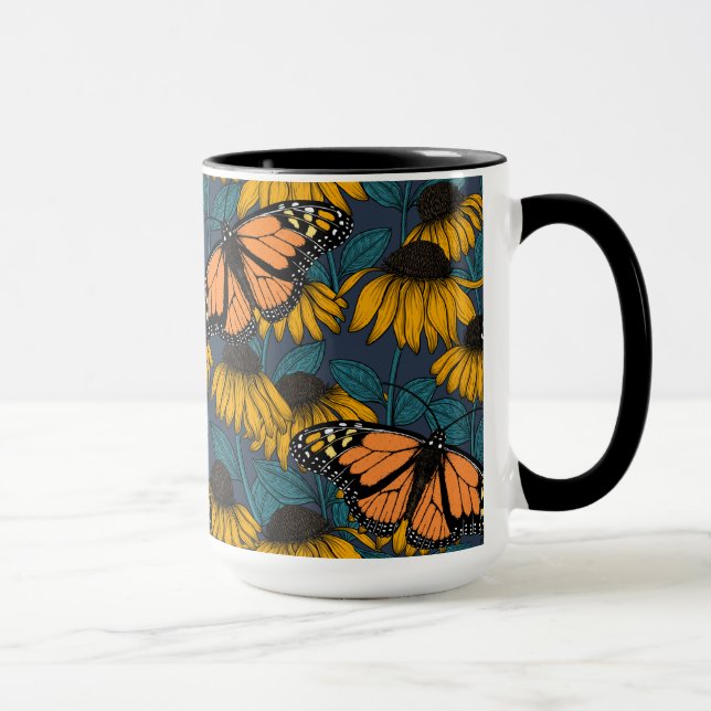 Taza Mariposa monarca sobre las colmenas amarillas (Derecha)