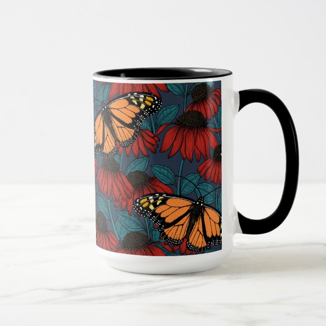 Taza Mariposa monarca sobre las colmenas rojas (Derecha)