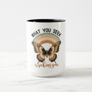 Taza Mariposa Retro y Arcoíris con Cita con Alma