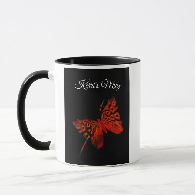 Taza Mariposa Roja Personalizada (Izquierda)