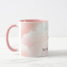 Taza Mariposa Rosa bonito En Las Nubes
