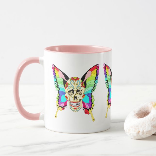 Taza Mariposa Sugar Skull (Con donut)