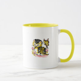 Taza Mariposa y gatitos