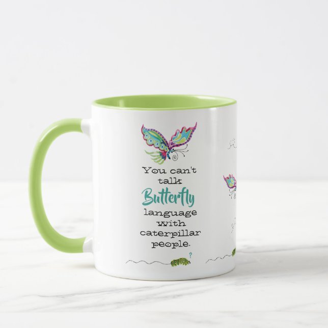 Taza Mariposa y oruga Clásica Mug, 11 oz (Izquierda)