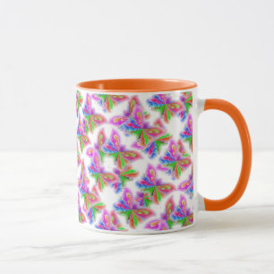 Taza Mariposas abstractas (naranja)