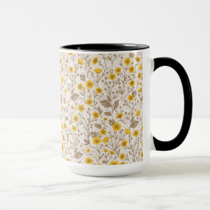 Taza Mariposas, amarillas y marrones