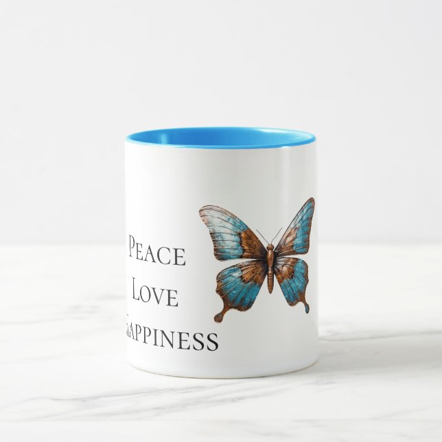 Taza Mariposas azul turquesa (Centro)