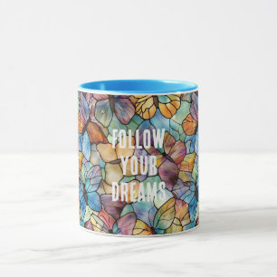 Taza Mariposas Azul Turquesa Naranja Purpura