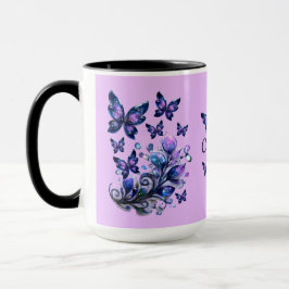 Taza Mariposas Cósmicas Personalizadas Rosa