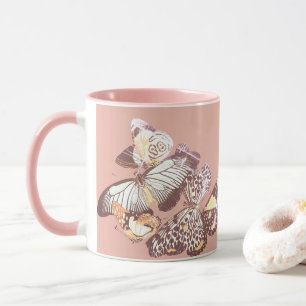 Taza Mariposas de época rosa
