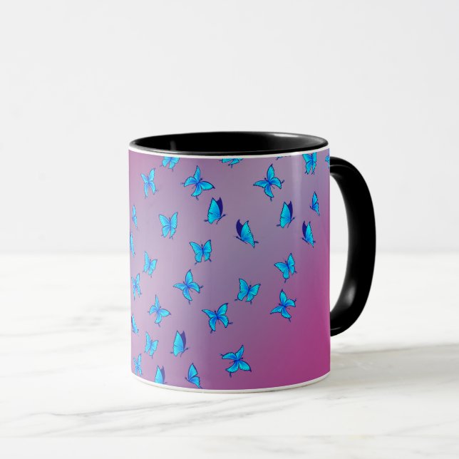 Taza Mariposas Encantadas Rosa (Anverso derecho)