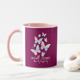 Taza Mariposas Galaxia Pastel Sueño Estético