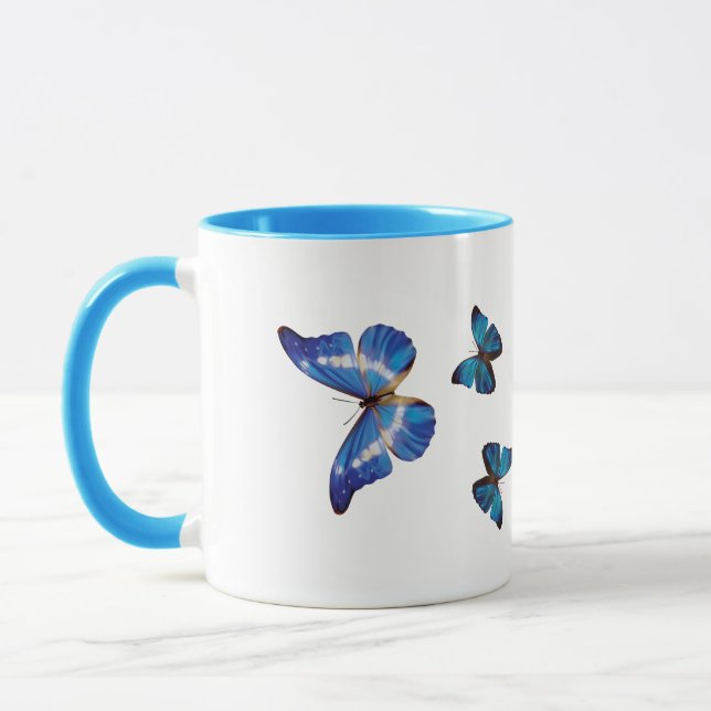 Taza Mariposas Morfo Azul Café Mug (Izquierda)