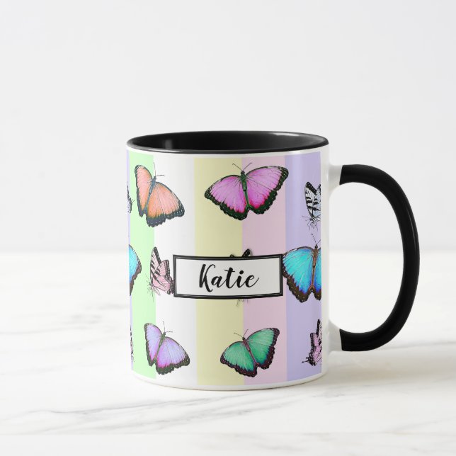 Taza Mariposas Pastel personalizadas (Derecha)