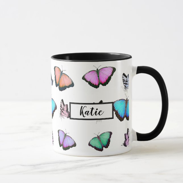 Taza Mariposas Pastel personalizadas (Derecha)
