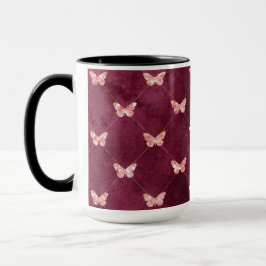 Taza Mariposas rosadas de Borgoña