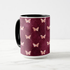 Taza Mariposas rosadas de Borgoña