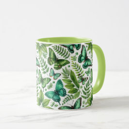 Taza Mariposas Verde-Azuladas