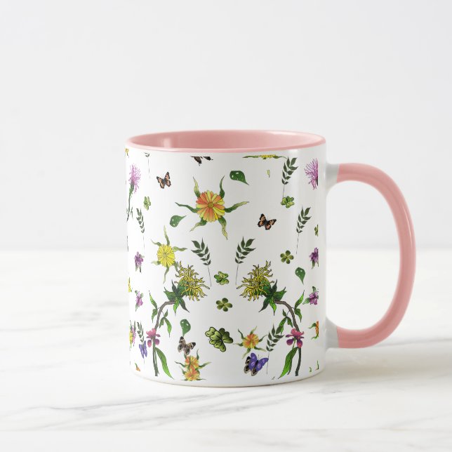 Taza Mariposas y flores (Derecha)