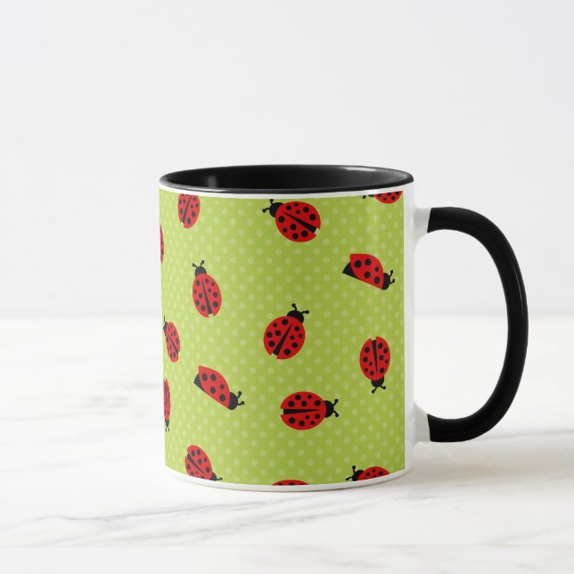 Taza Mariquita verde del lunar (Derecha)