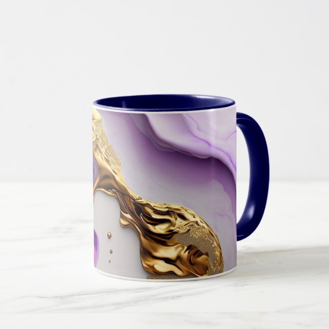 Taza Mármol Amethyst & Blush con Oro Líquido (Anverso derecho)