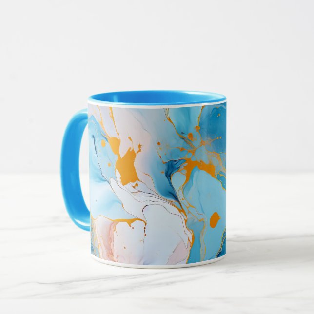 Taza Mármol Azur con Salpicaduras Doradas (Anverso izquierdo)