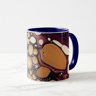 Taza Mármol de Fluido Celeste en Oro de Medianoche