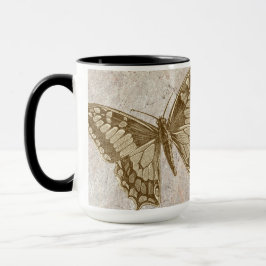 Taza Mármol de mariposa marrón