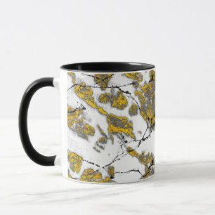 Taza Mármol dorado con patrón de venas negras