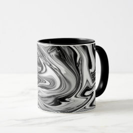 Taza Mármol elegante 7 - líquido blanco y negro