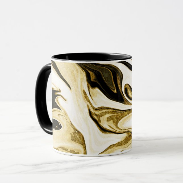 Taza Mármol líquido fluido digital retro elegante abstr (Anverso izquierdo)