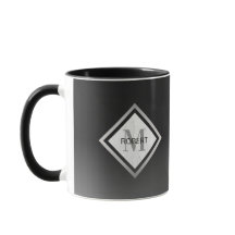 Mármol negro de plata ocre monogramado