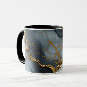 Taza Mármol Onyx Humeante con Venas Doradas