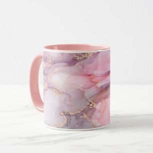 Taza mármol rosa lindo gris