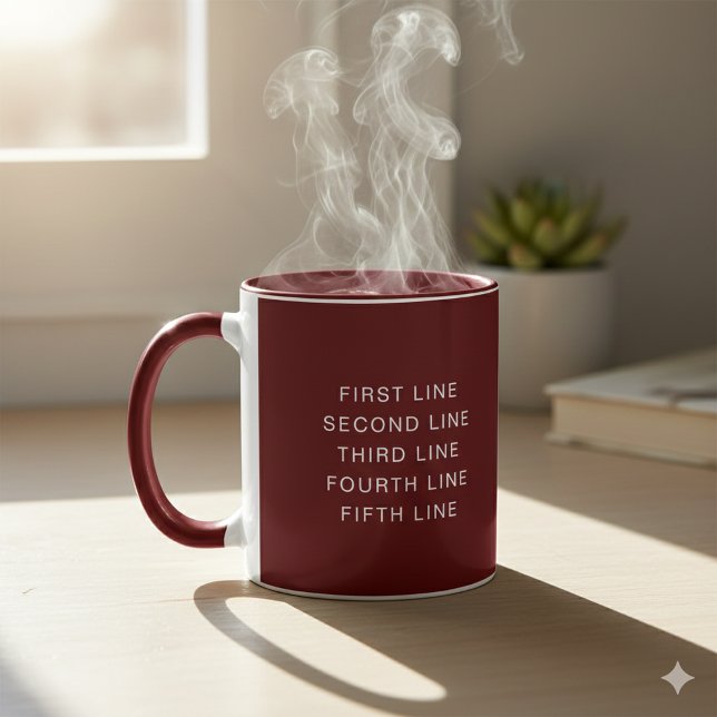Taza Maroon 11 oz Combo Mug with Personalized Text (Maroon 11 oz Combo Mug with Personalized Text)