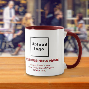 Taza Maroon Business Brand Textos sobre Combo Mug