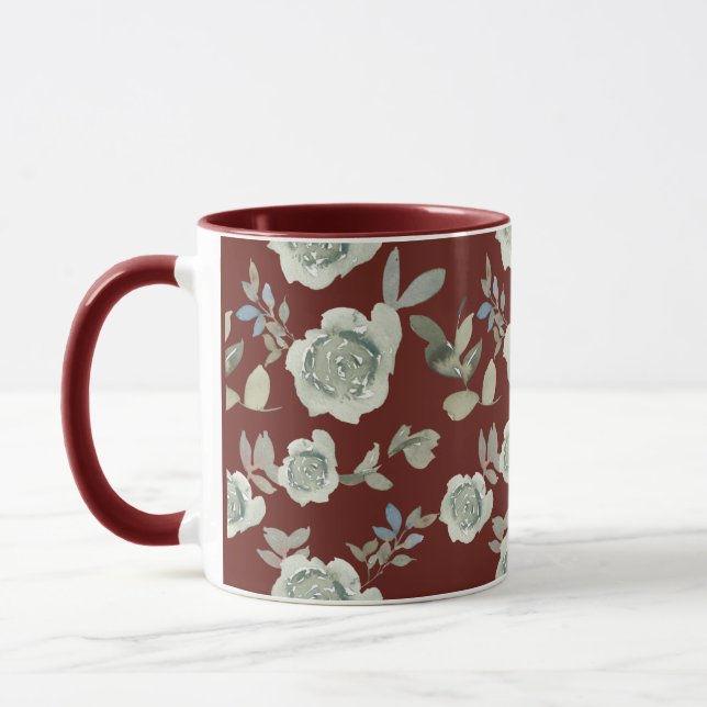 Taza Maroon Floral Mug (Izquierda)