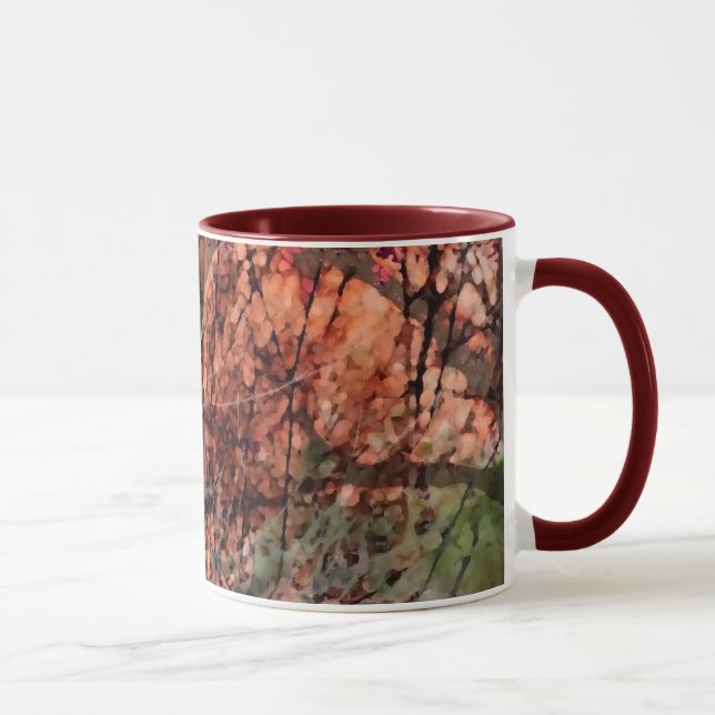 Taza Maroon Handed Layered Trees Mug (Derecha)